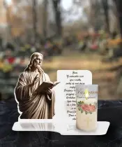 Premium Candle Statue Led Heart Candle We Remember at the Cemetery