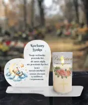 Premium Solarkerze für Kinder Weiße Statuette Kerze Wir erinnern