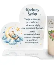 Premium Solarkerze für Kinder Weiße Statuette Kerze Wir erinnern