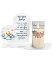 Znicz Solarny Premium Dla Dzieci Biała Statuetka Świeca Pamiętamy