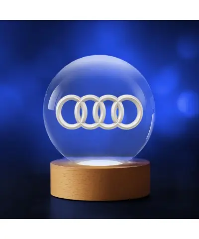 3D Kristallkugel Audi Logo...