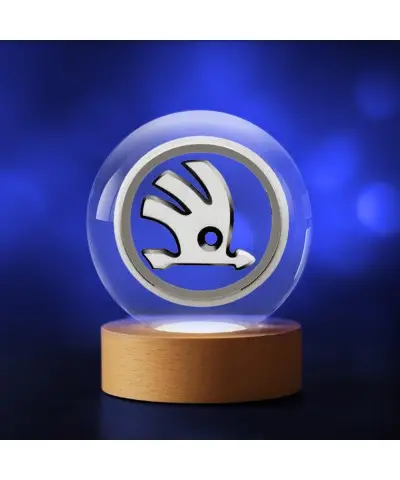 3D Kristallkugel Skoda Logo...