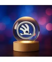 3D Kristallkugel Skoda Logo Motoring
