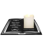 copy of Premium Book Statuette 22 cm With a Red Eternal Rose for the Grave