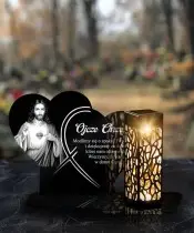 Solar LED Candle Premium Statuette John Paul II for All Saints' Day