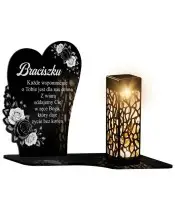 Znicz Solarny LED Statuetka Premium Kwiaty Na Wszystkich Świętych