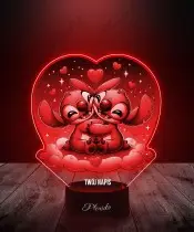 Lampka LED 3D Plexido Lilo i Angel Zakochani Bajka Prezent
