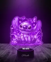 Lampka LED 3D Plexido Lilo i Stich z Motylami Bajka Prezent