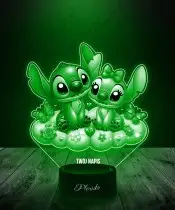 Lampka LED 3D Plexido Stich i Angel na Chmurce Bajka Prezent
