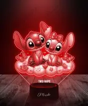 Lampka LED 3D Plexido Stich i Angel na Chmurce Bajka Prezent