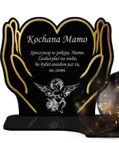 Solarkerze LED Kugel Premium Statuette Goldene Hände zu Allerheiligen
