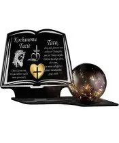 Solarkerze LED Kugel Premium Statuette Buch zu Allerheiligen