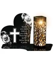 Premium Solar LED Candle Roses Black and White for All Saints' Day