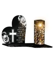 Premium Solar LED Candle Roses Black and White for All Saints' Day