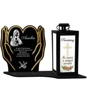 Large LED Candle with Lantern We Remember + Candle for All Saints' Day