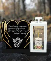 copy of Large LED Candle with Lantern We Remember + Candle for All Saints' Day