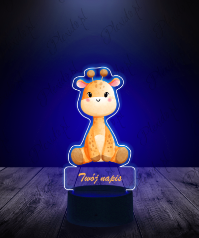 lampka_led_3d_plexido_z_nadrukiem_żyrafa