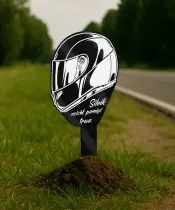 Candle Statuette Driven into the Helmet on All Saints' Day on the Grave