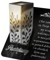 Znicz Solarny Statuetka Srebrna Premium Na Grób Wszystkich Świętych Pamiętamy