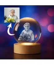 Kryształowa Kula 3D Twoje Zdjęcie Na Dzień Babci i Dziadka