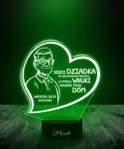 Lampka LED 3D Plexido dla Dziadka  z Imieniem Prezent na Dzień Dziadka