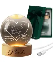 Kryształowa Kula 3D Prezent Na Walentynki Serce Dłonie