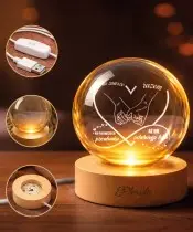 Kryształowa Kula 3D Prezent Na Walentynki Serce Dłonie