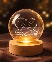 Kryształowa Kula 3D Prezent Na Walentynki Serce Dłonie
