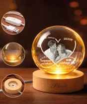 Kryształowa Kula 3D Prezent Na Walentynki z Waszym Zdjęciem