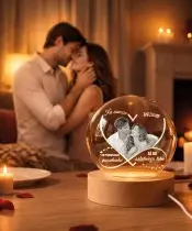 Kryształowa Kula 3D Prezent Na Walentynki z Waszym Zdjęciem