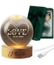 Kryształowa Kula 3D Prezent Na Walentynki Love