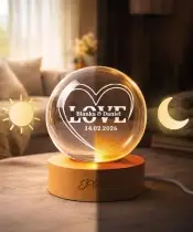 Kryształowa Kula 3D Prezent Na Walentynki Love