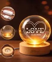 Kryształowa Kula 3D Prezent Na Walentynki Love