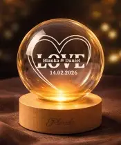 Kryształowa Kula 3D Prezent Na Walentynki Love