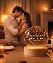Kryształowa Kula 3D Prezent Na Walentynki Love