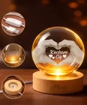 Kryształowa Kula 3D Prezent Na Walentynki Kocham Cię