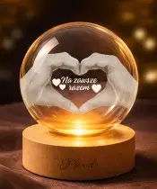 Kryształowa Kula 3D Prezent Na Walentynki Na Zawsze Razem