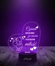 Lampka LED 3D Plexido dla Ukochanej Ukochanego z Imieniem Prezent na Walentynki