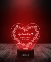 Lampka LED 3D Plexido Serce Kocham Cię Prezent na Walentynki