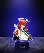 Lampka LED 3D Plexido z Nadrukiem UV Chainsaw Man Makima Aureola