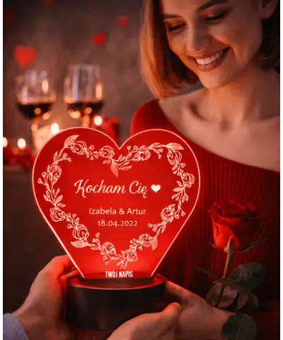Plexido Heart Love 3D LED Lamp Valentine's Day Gift | Plexido.pl