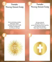 Pamiątka Pierwszej Komunii Świętej Złota Ramka Personalizowana