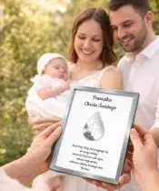 Personalisierter Silberrahmen für Taufe, Erinnerung, Geschenk