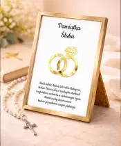 Pamiątka Ślubu Personalizowana Złota Ramka Prezent