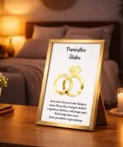 Personalisiertes Hochzeitsgeschenk im Goldrahmen