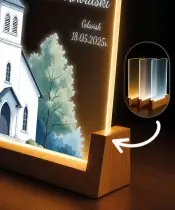 LED Night Lamp for Communion, Wooden Stand