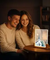 LED-Nachtlampe für die Kommunion, Holzständer