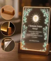 LED Night Lamp for Communion, Wooden Stand, Souvenir