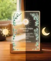 LED-Nachtlampe für die Kommunion, Holzständer, Souvenir