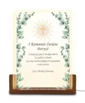LED Night Lamp for Communion, Wooden Stand, Souvenir